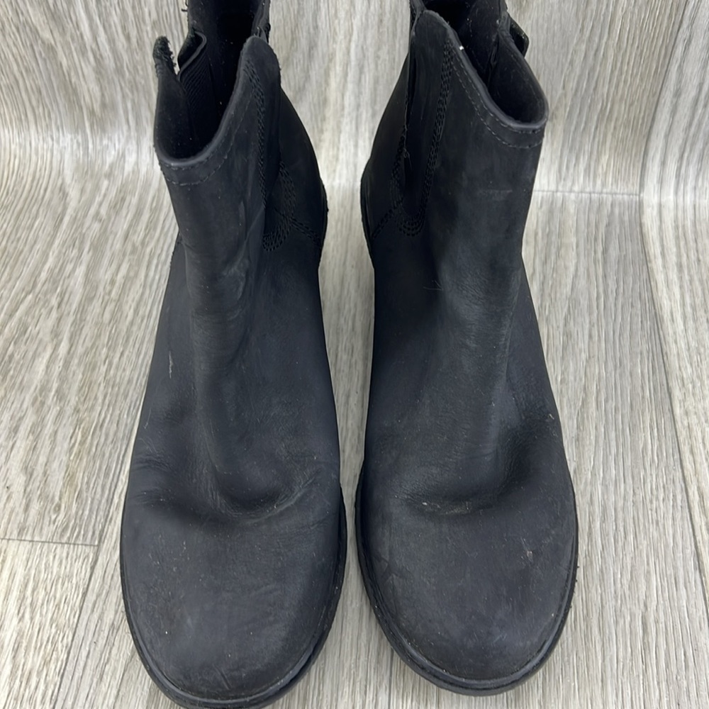 Timberland Amston Chelsea Pull On Leather Black Wedge Boots Women - Picture 2 of 10